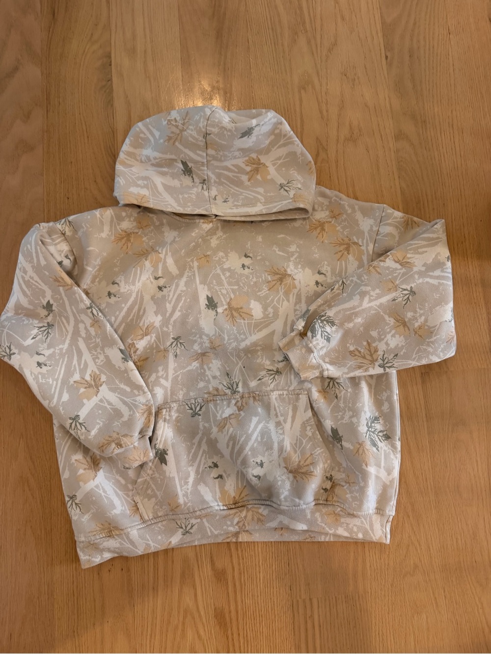 Camo Neutral Hooded Sweatshirt in Beige